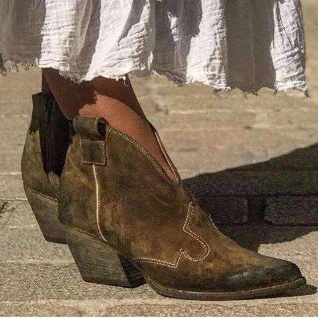 Vintage Strappy Mini Buckle Boots