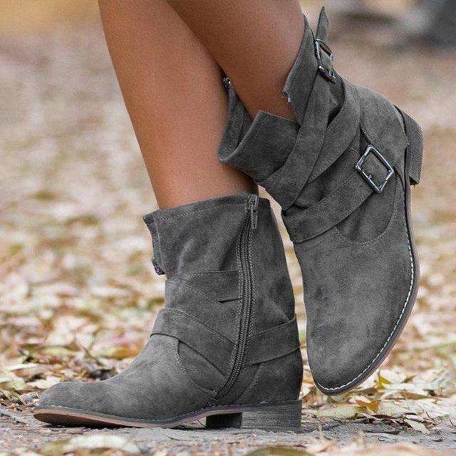 Non-slip Retro Style Warm Zipper Boots