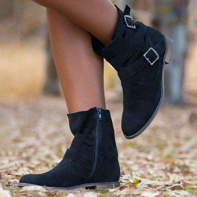 Non-slip Retro Style Warm Zipper Boots