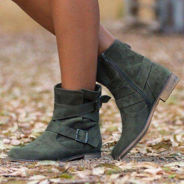 Non-slip Retro Style Warm Zipper Boots