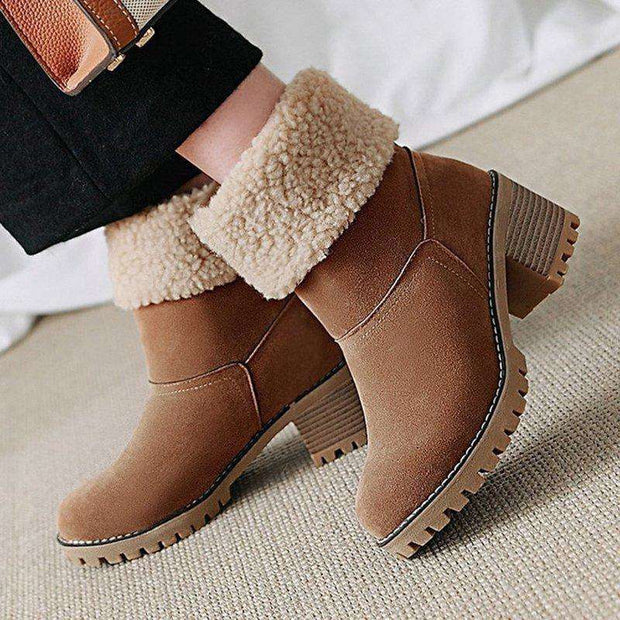 Waterproof Thick Heel Snow Boots For Women