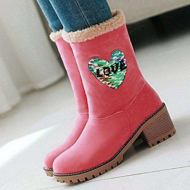 Waterproof Thick Heel Snow Boots For Women