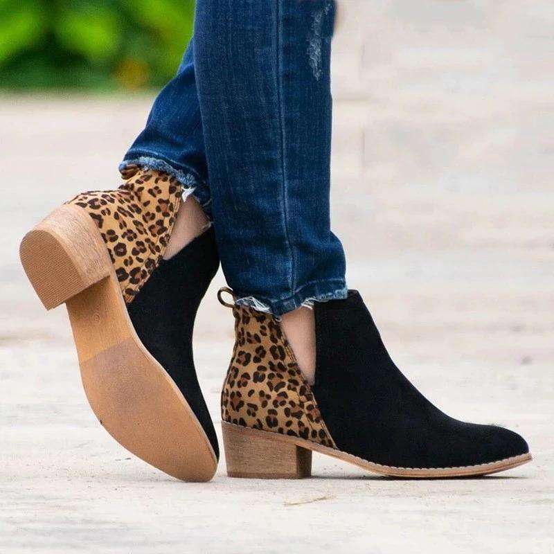 Suede Leather Patchwork Woman Boots