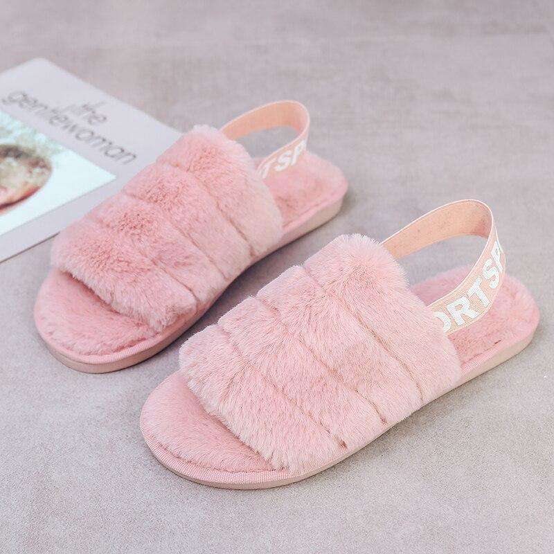 Women Fur Home Slippers