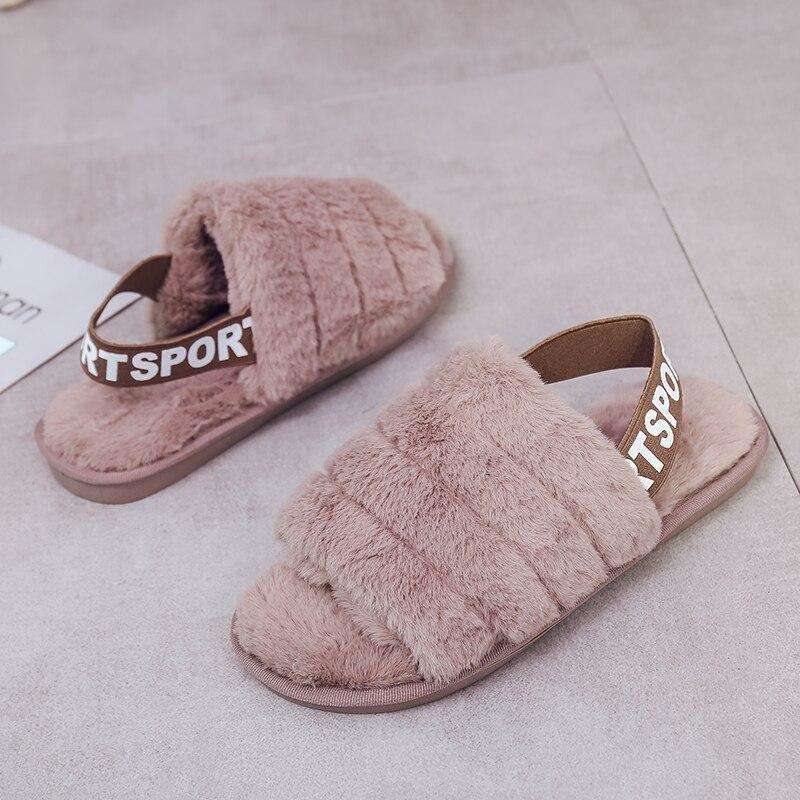 Women Fur Home Slippers