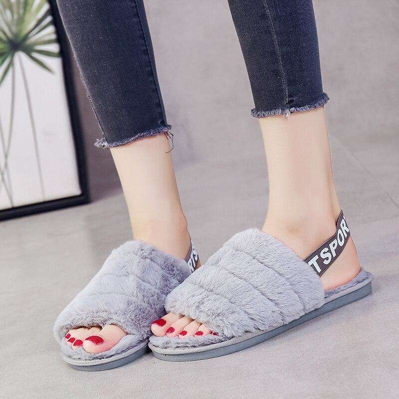 Women Fur Home Slippers