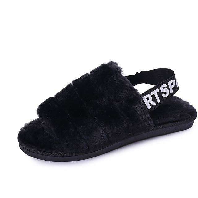 Women Fur Home Slippers