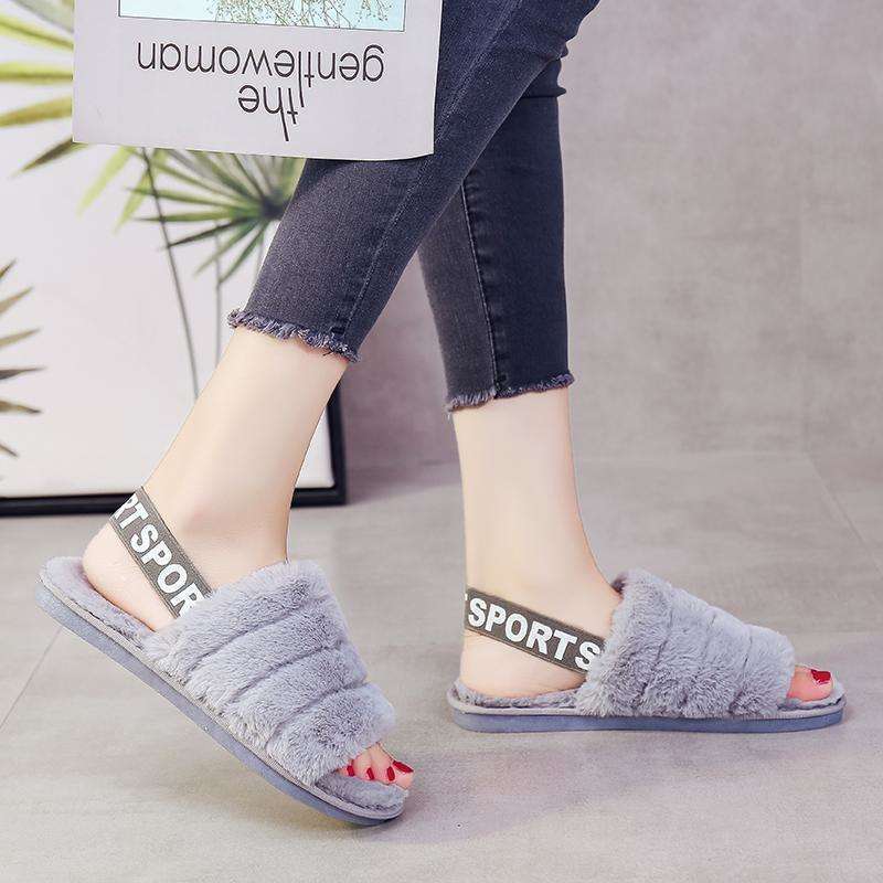 Women Fur Home Slippers