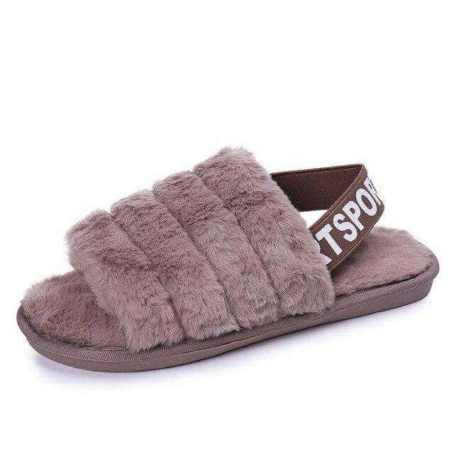 Women Fur Home Slippers