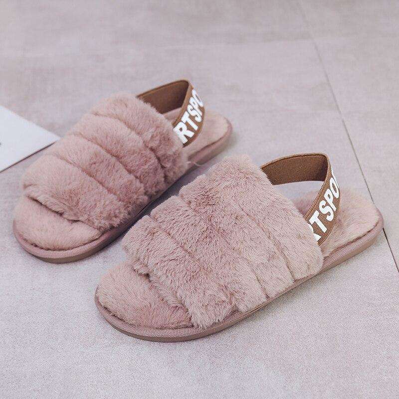 Women Fur Home Slippers