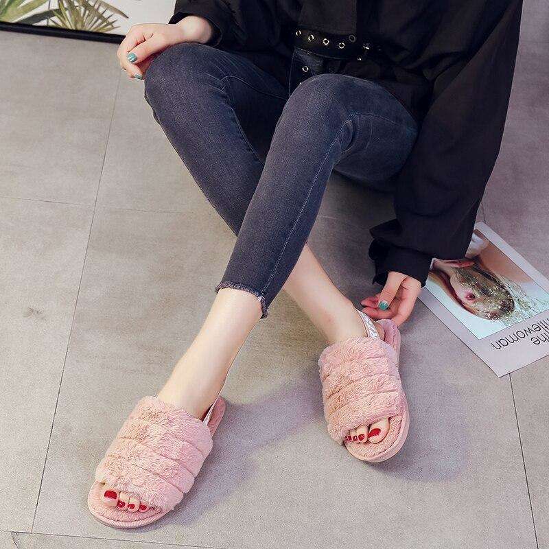 Women Fur Home Slippers