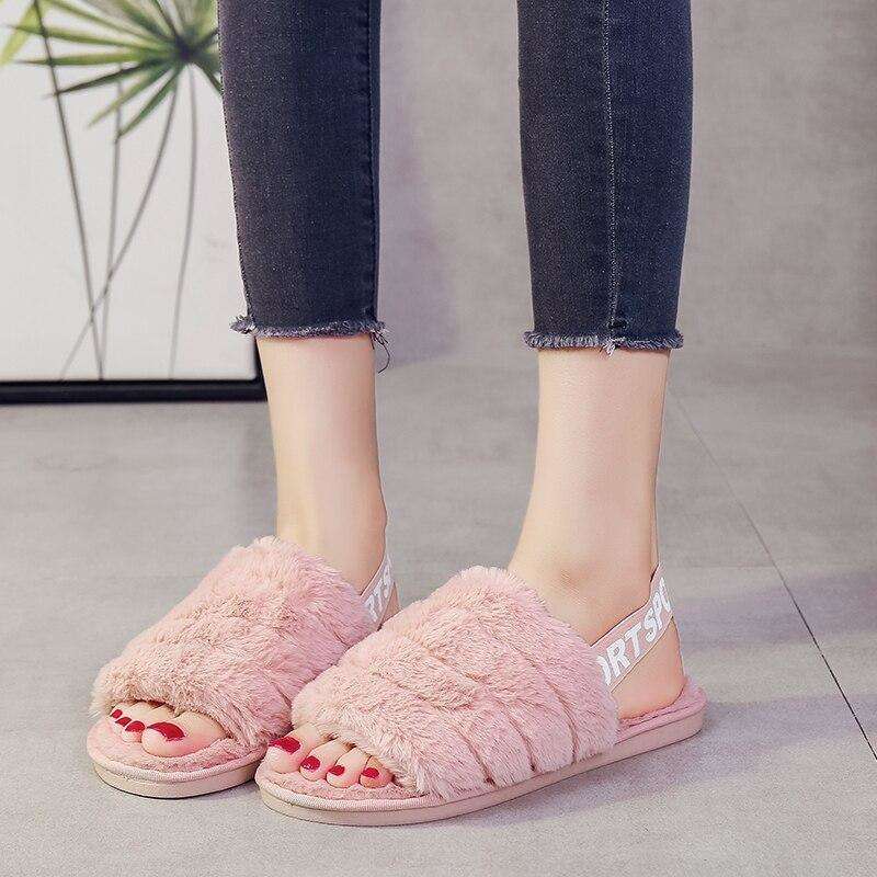 Women Fur Home Slippers