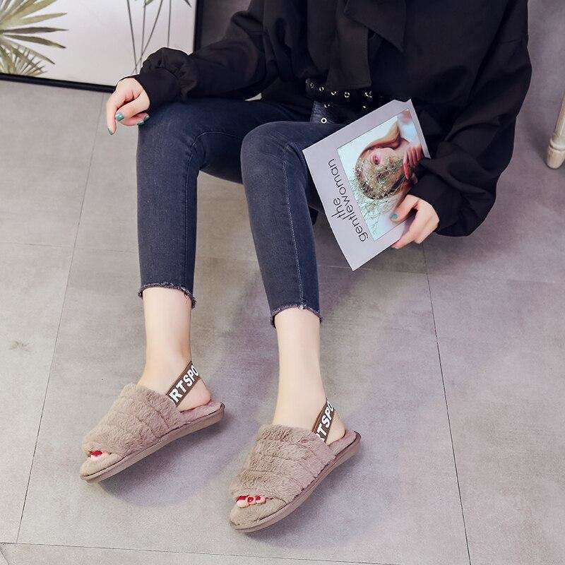 Women Fur Home Slippers