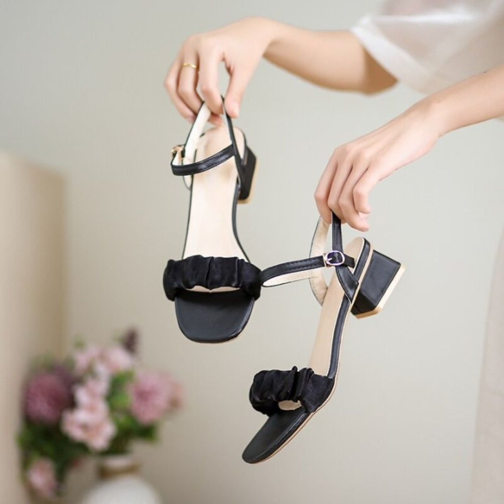 Buckle Bow High-Heel Sandals