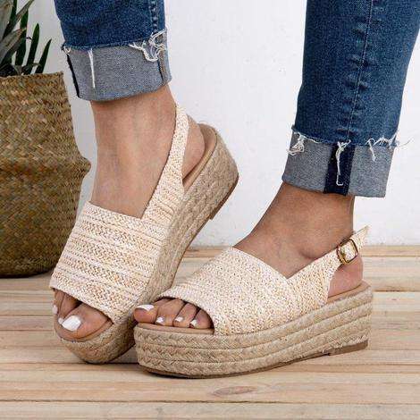Retro Style High Heel Platform Sandals