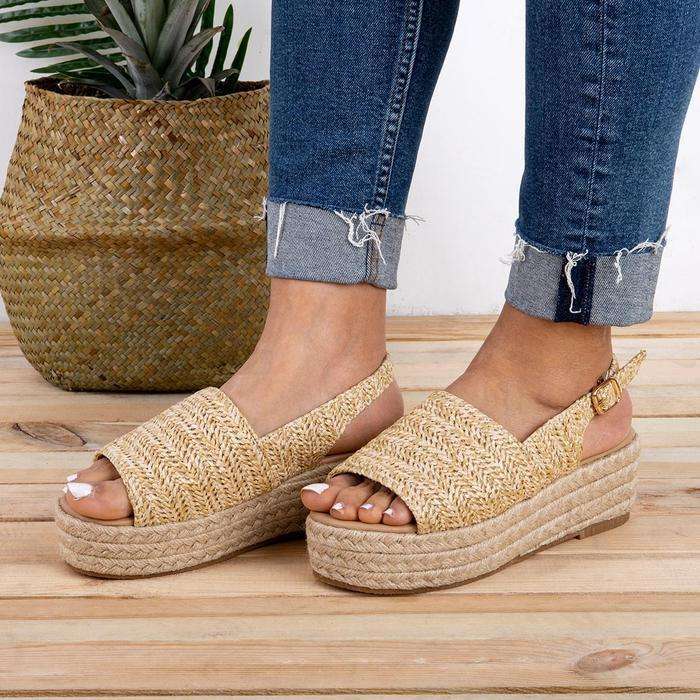 Retro Style High Heel Platform Sandals