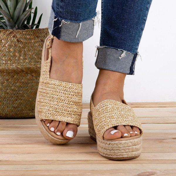 Retro Style High Heel Platform Sandals