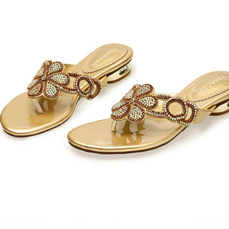 Women's Pearl Rhinestones Flip Flop