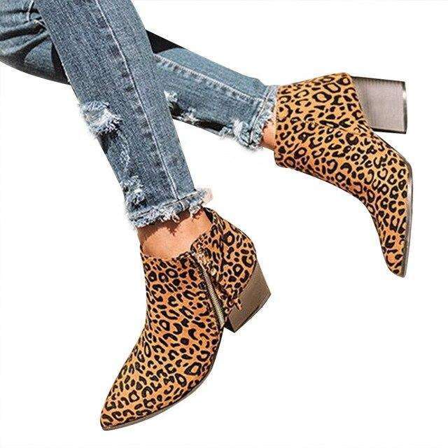 Suede Mid Heel Ankle Spring Boots