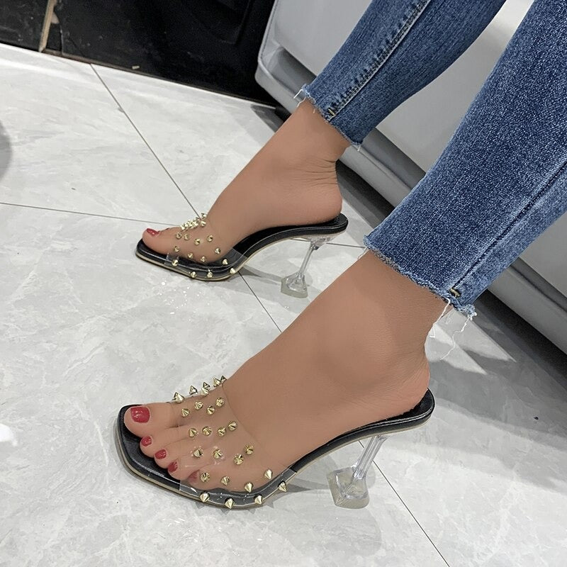 Women's PVC Transparent Stiletto Heel Sandals