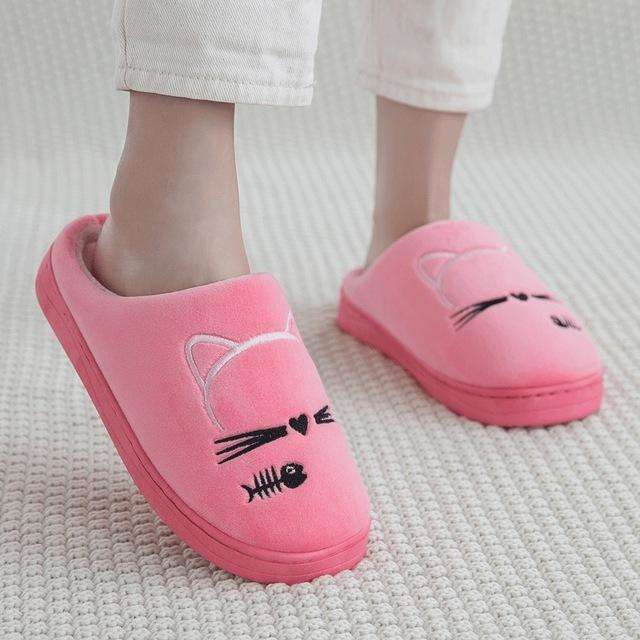 Cat Face Non-slip House Slippers