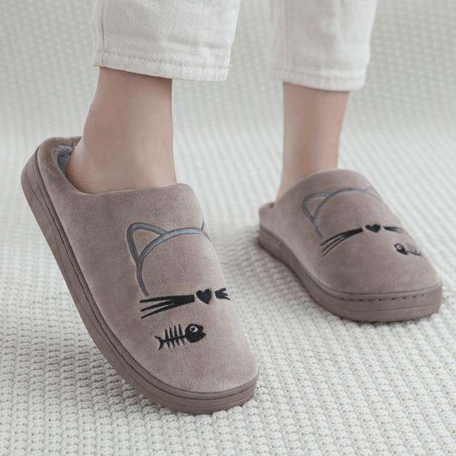 Cat Face Non-slip House Slippers