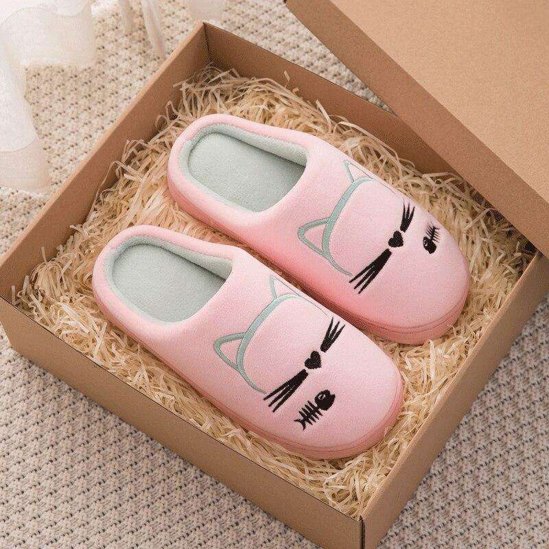 Cat Face Non-slip House Slippers