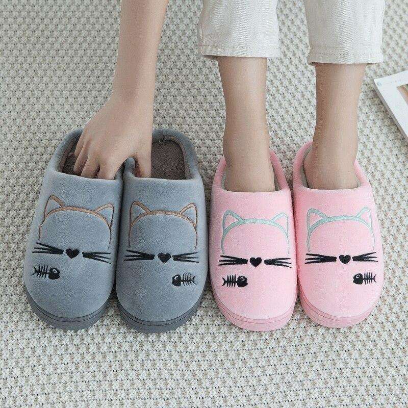 Cat Face Non-slip House Slippers