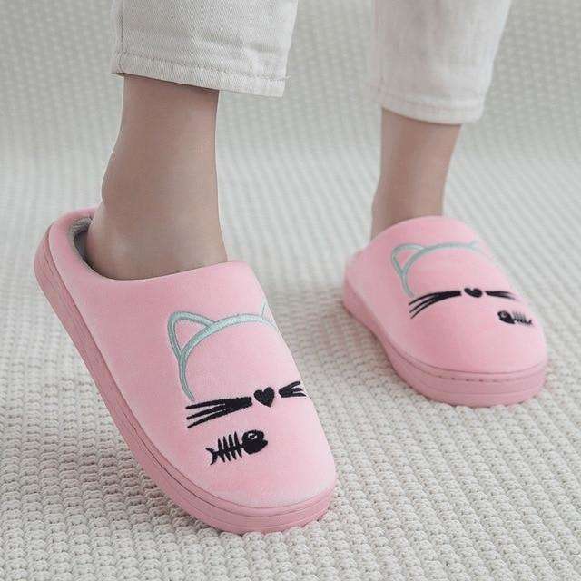 Cat Face Non-slip House Slippers