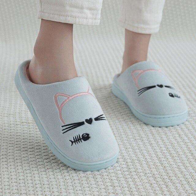 Cat Face Non-slip House Slippers