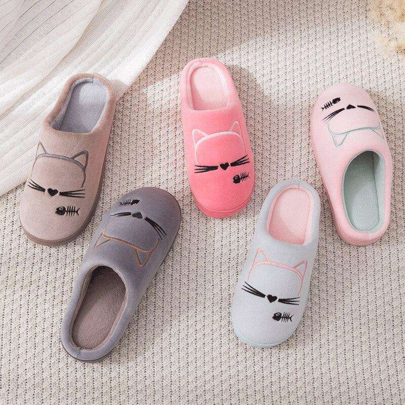 Cat Face Non-slip House Slippers