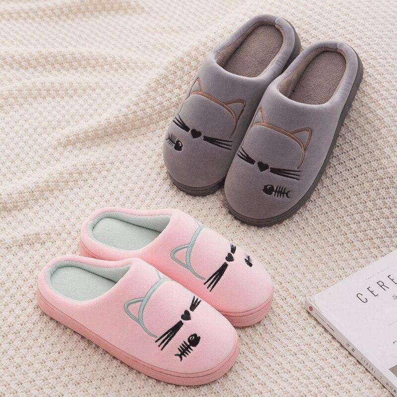 Cat Face Non-slip House Slippers