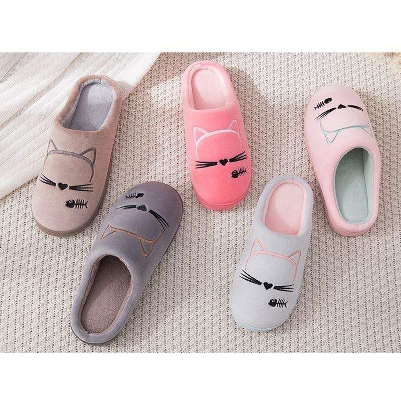 Cat Face Non-slip House Slippers