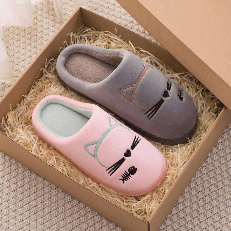 Cat Face Non-slip House Slippers