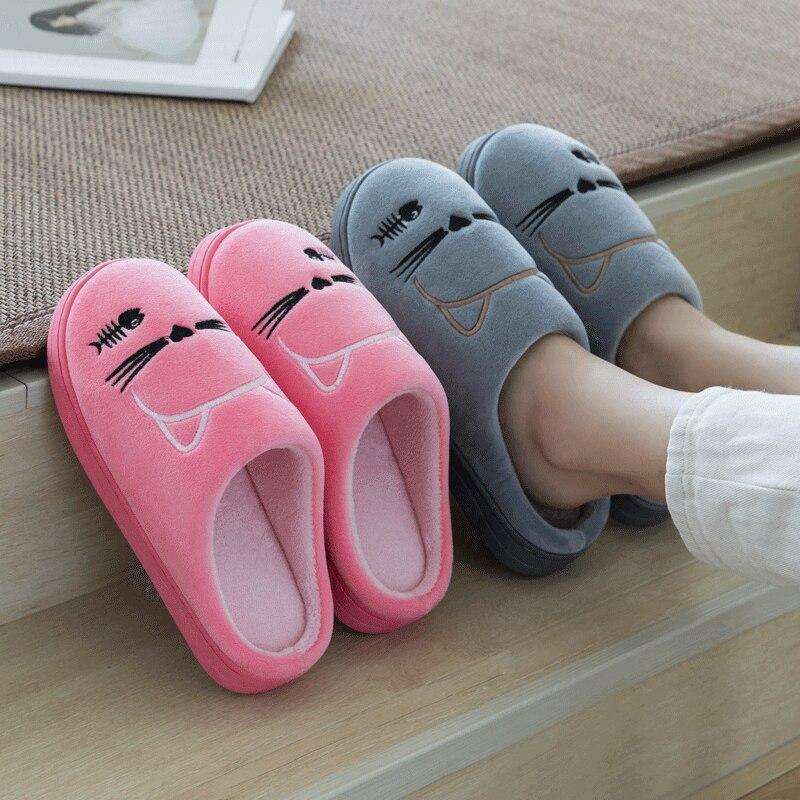 Cat Face Non-slip House Slippers