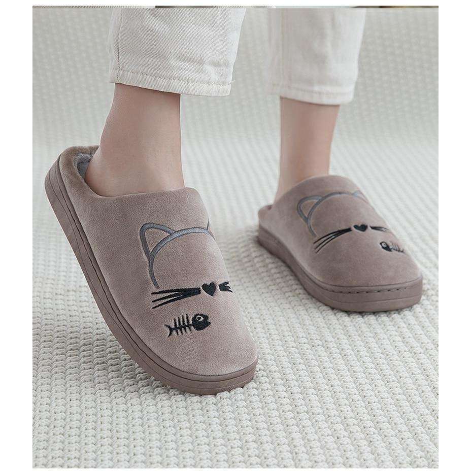 Cat Face Non-slip House Slippers