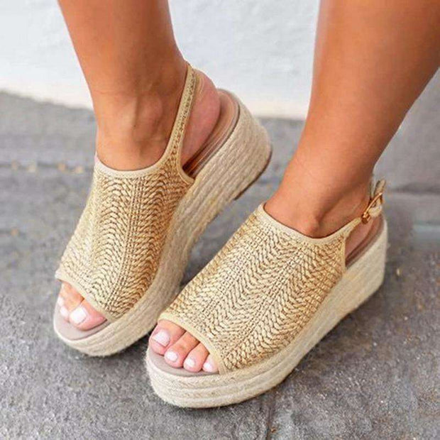 Braided Thick Sole Roman Beach Sandals