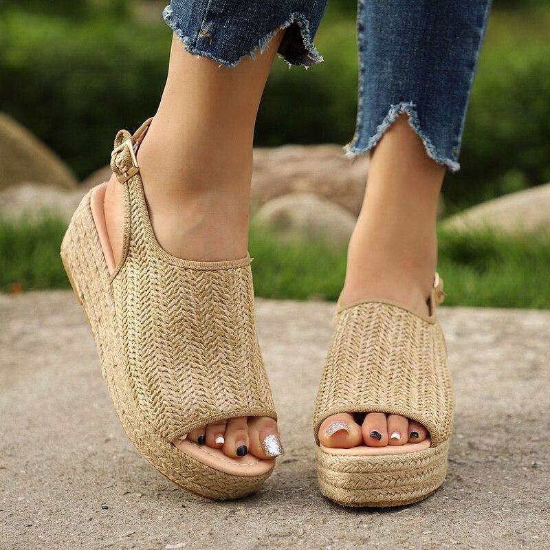 Braided Thick Sole Roman Beach Sandals