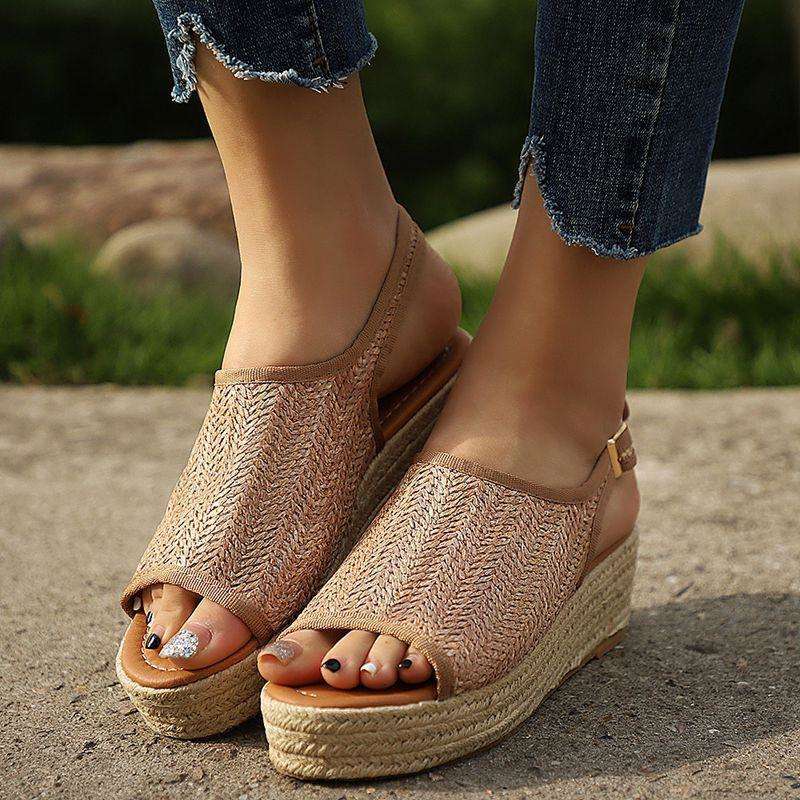 Braided Thick Sole Roman Beach Sandals