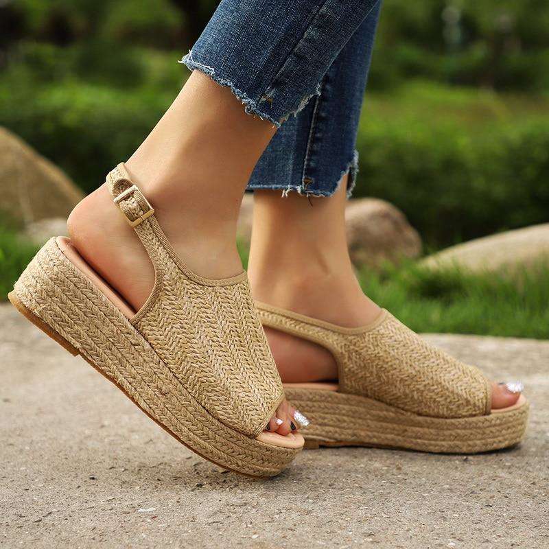 Braided Thick Sole Roman Beach Sandals