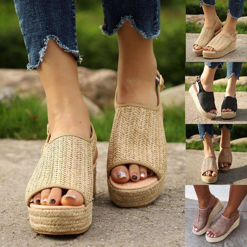 Braided Thick Sole Roman Beach Sandals