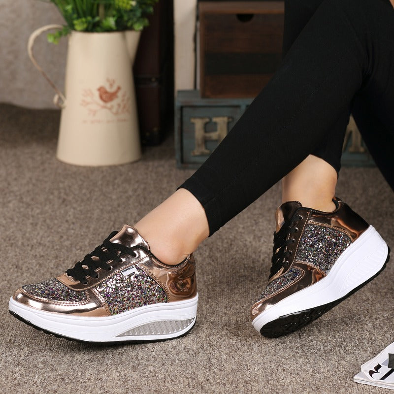 Casual Women Sequins Shake Shoes