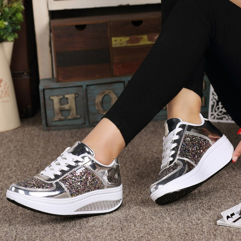 Casual Women Sequins Shake Shoes