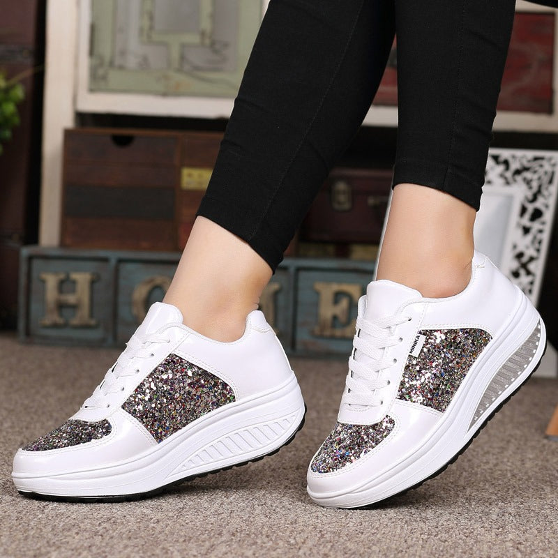 Casual Women Sequins Shake Shoes