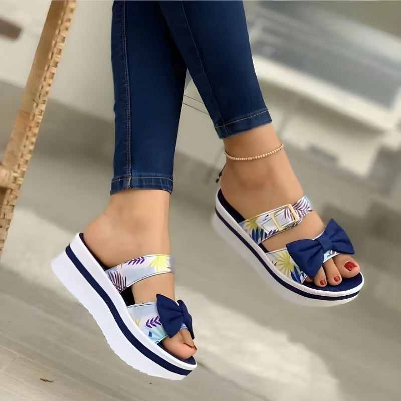 Women Fashion Bow Flats Platforms